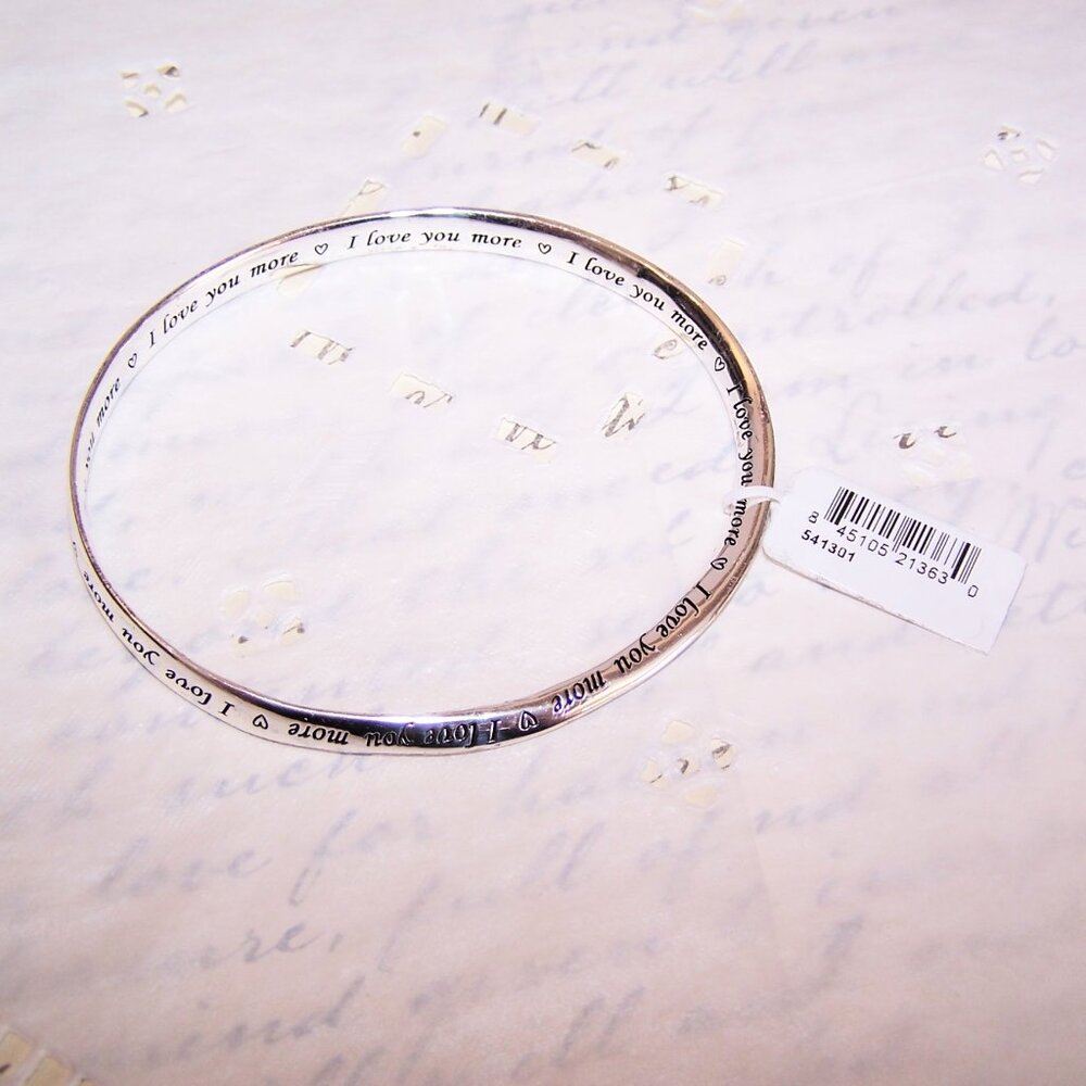 Made in Thailand Sterling Silver Bangle Bracelet - I Love You More